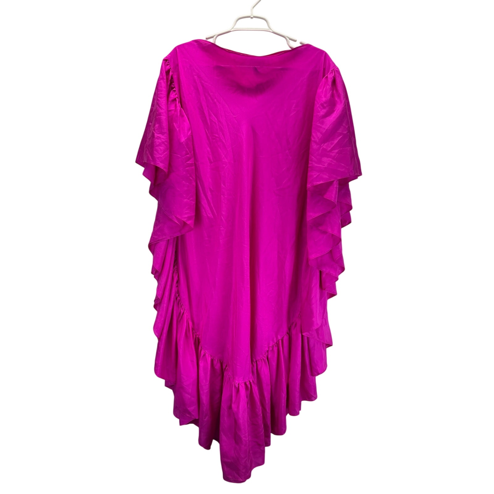 Kes New York The Bloom Dress Silk Neon Pink Ruffle Mid Dress Xs — image 3 of 8